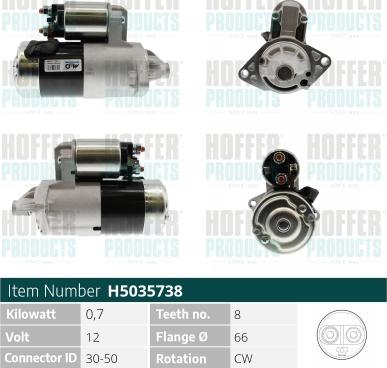 Hoffer H5035738 - Starteris autospares.lv