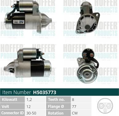 Hoffer H5035773 - Starter www.autospares.lv