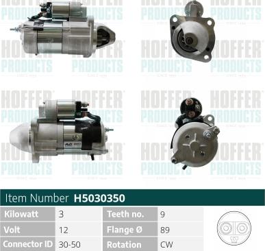 Hoffer H5030350 - Starteris www.autospares.lv