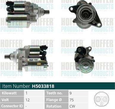 Hoffer H5033818 - Starteris www.autospares.lv