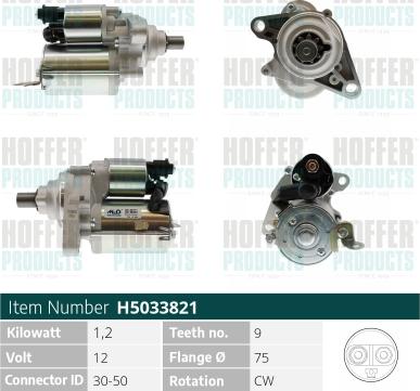 Hoffer H5033821 - Starteris autospares.lv