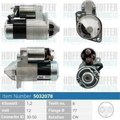 Hoffer H5032078 - Starter www.autospares.lv