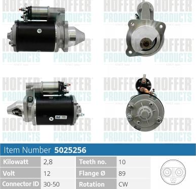 Hoffer H5025256 - Starteris autospares.lv