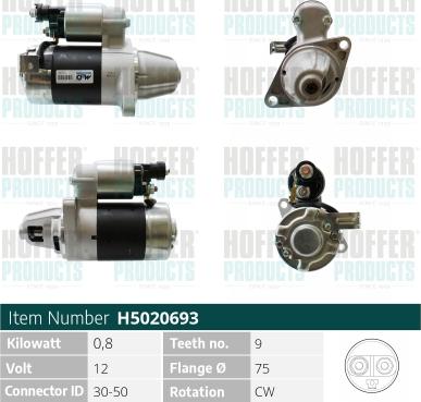 Hoffer H5020693 - Starter www.autospares.lv