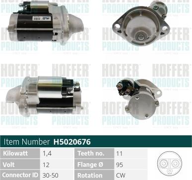 Hoffer H5020676 - Starteris www.autospares.lv