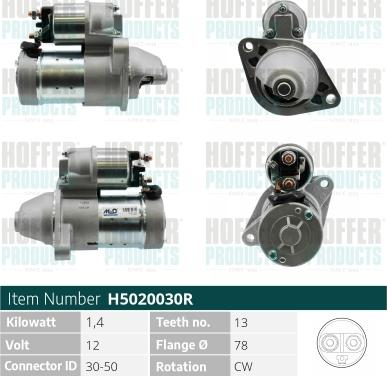 Hoffer H5020030R - Starter www.autospares.lv