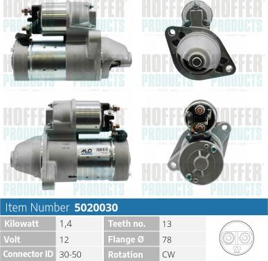 Hoffer H5020030 - Starter www.autospares.lv