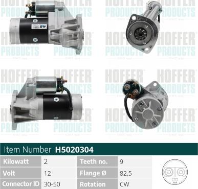 Hoffer H5020304 - Starteris autospares.lv