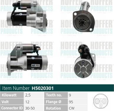 Hoffer H5020301 - Starter www.autospares.lv