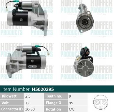 Hoffer H5020295 - Starter www.autospares.lv