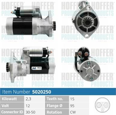 Hoffer H5020250 - Стартер www.autospares.lv