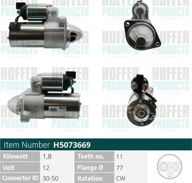 Hoffer H5073669 - Starteris autospares.lv