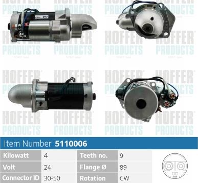 Hoffer H5110006 - Starteris autospares.lv