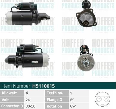 Hoffer H5110015 - Starteris autospares.lv