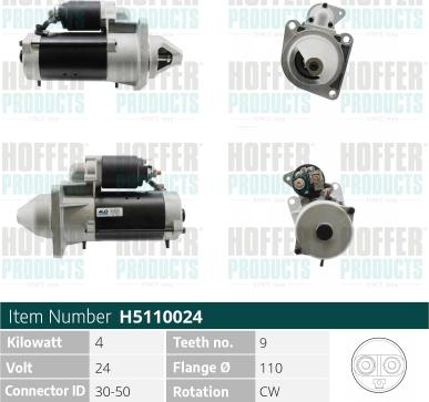 Hoffer H5110024 - Starteris autospares.lv