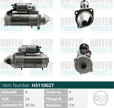 Hoffer H5110027 - Starteris autospares.lv