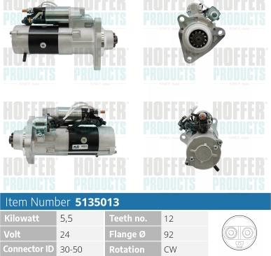 Hoffer H5135013 - Starteris autospares.lv