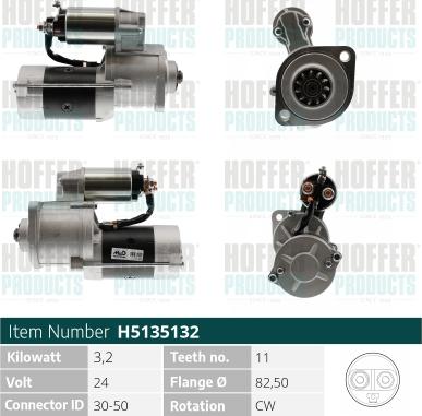 Hoffer H5135132 - Starteris autospares.lv