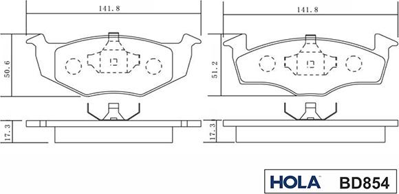 Hola BD854 - Bremžu uzliku kompl., Disku bremzes www.autospares.lv