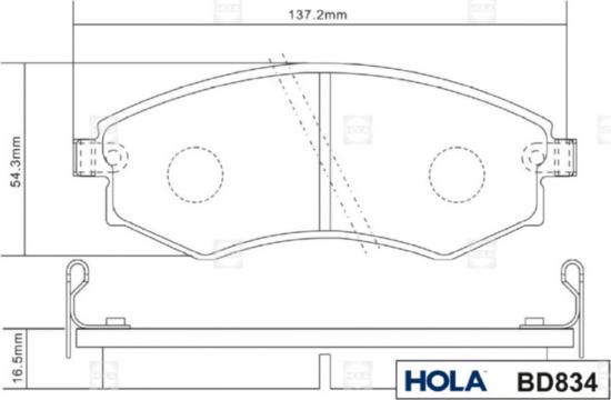 Hola BD834 - Bremžu uzliku kompl., Disku bremzes www.autospares.lv