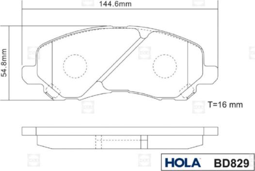 Hola BD829 - Bremžu uzliku kompl., Disku bremzes autospares.lv