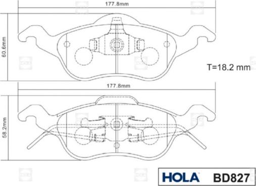 Hola BD827 - Bremžu uzliku kompl., Disku bremzes www.autospares.lv