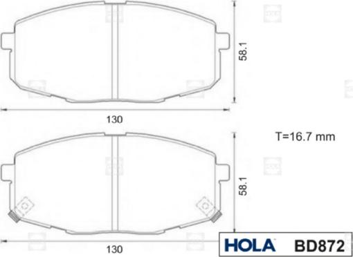 Hola BD872 - Bremžu uzliku kompl., Disku bremzes autospares.lv