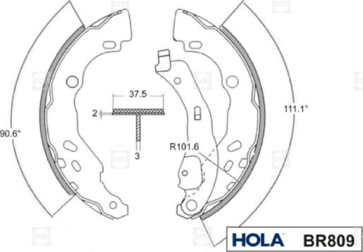 Hola BR809 - Bremžu loku komplekts autospares.lv