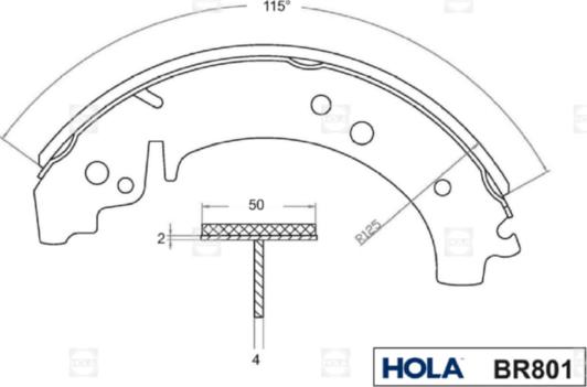 Hola BR801 - Bremžu loku komplekts www.autospares.lv