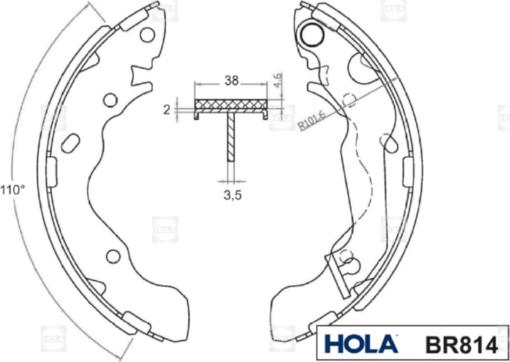 Hola BR814 - Bremžu loku komplekts www.autospares.lv