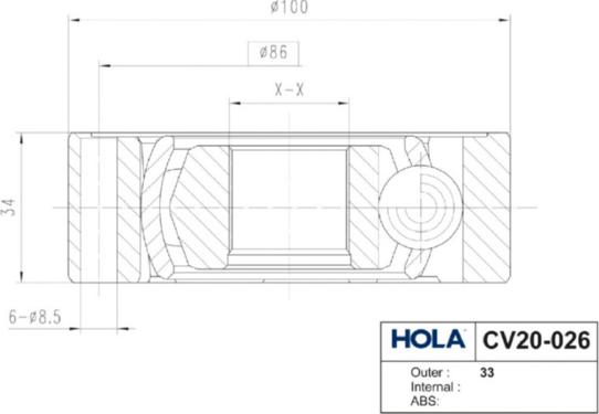 Hola CV20-026 - Joint Kit, drive shaft www.autospares.lv