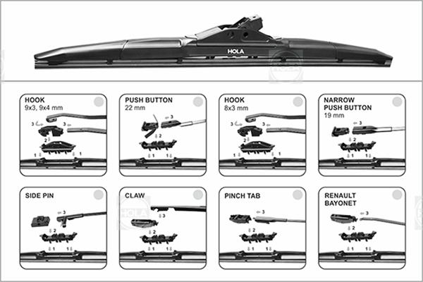 Hola HQ19 - Stikla tīrītāja slotiņa autospares.lv