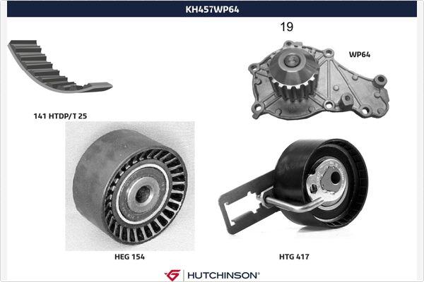 Hutchinson KH 457WP64 - Water Pump & Timing Belt Set www.autospares.lv