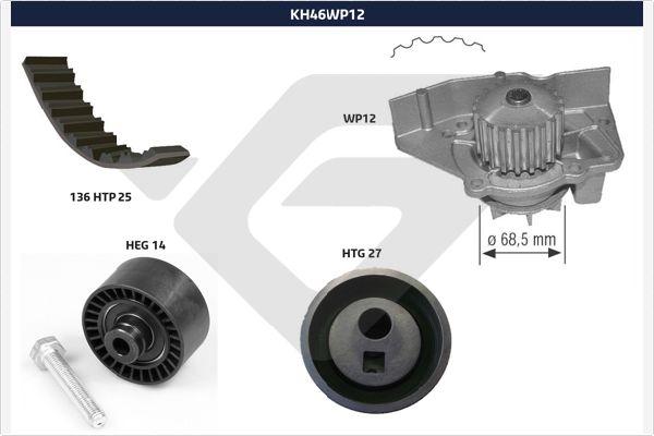 Hutchinson KH 46WP12 - Ūdenssūknis + Zobsiksnas komplekts www.autospares.lv