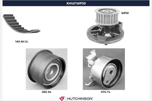 Hutchinson KH 407WP50 - Water Pump & Timing Belt Set www.autospares.lv