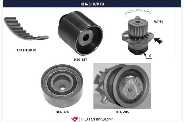 Hutchinson KH 431WP79 - Water Pump & Timing Belt Set www.autospares.lv