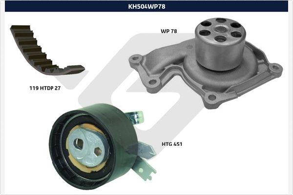 Hutchinson KH 504WP78 - Ūdenssūknis + Zobsiksnas komplekts autospares.lv