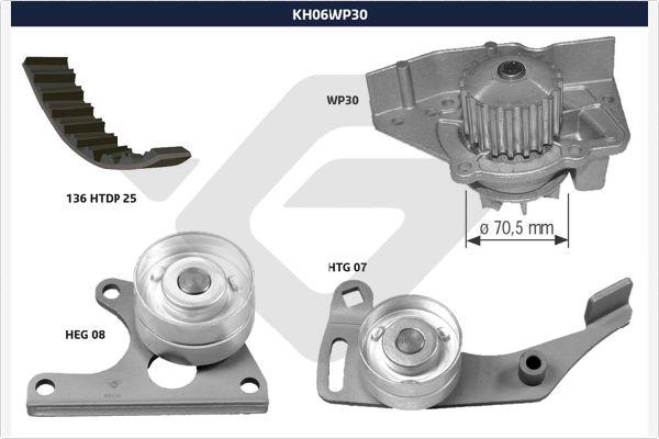 Hutchinson KH 06WP30 - Water Pump & Timing Belt Set www.autospares.lv