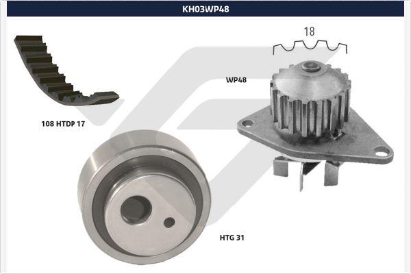 Hutchinson KH 03WP48 - Ūdenssūknis + Zobsiksnas komplekts autospares.lv