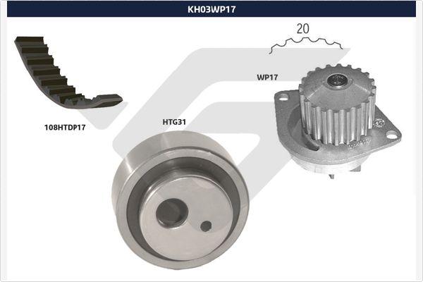 Hutchinson KH 03WP17 - Ūdenssūknis + Zobsiksnas komplekts www.autospares.lv