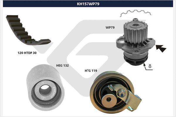 Hutchinson KH 157WP79 - Ūdenssūknis + Zobsiksnas komplekts www.autospares.lv