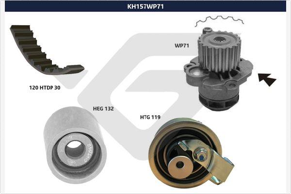 Hutchinson KH 157WP71 - Ūdenssūknis + Zobsiksnas komplekts autospares.lv