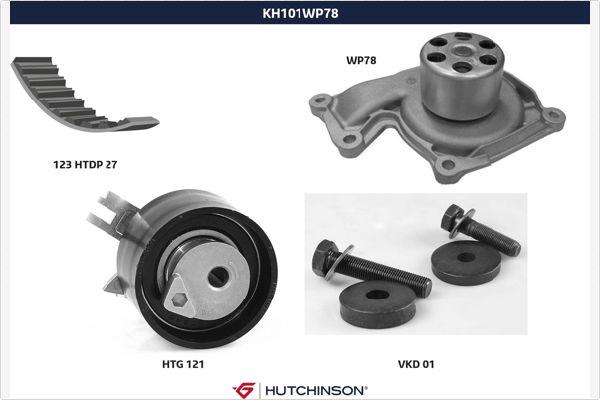 Hutchinson KH 101WP78 - Ūdenssūknis + Zobsiksnas komplekts autospares.lv