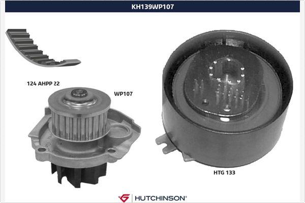 Hutchinson KH 139WP107 - Ūdenssūknis + Zobsiksnas komplekts www.autospares.lv