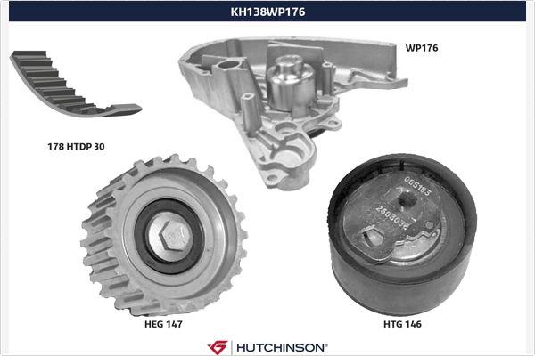 Hutchinson KH 138WP176 - Ūdenssūknis + Zobsiksnas komplekts autospares.lv