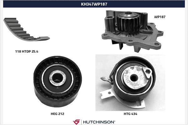 Hutchinson KH 347WP187 - Ūdenssūknis + Zobsiksnas komplekts www.autospares.lv