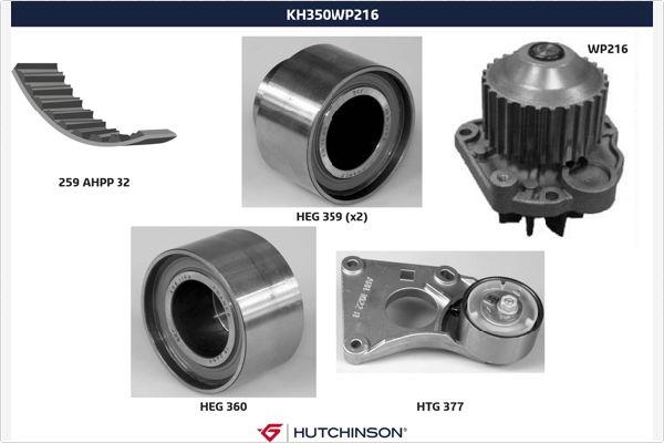 Hutchinson KH 350WP216 - Water Pump & Timing Belt Set www.autospares.lv