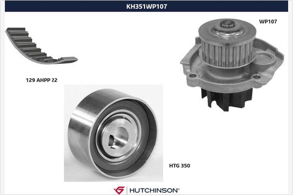 Hutchinson KH 351WP107 - Ūdenssūknis + Zobsiksnas komplekts www.autospares.lv