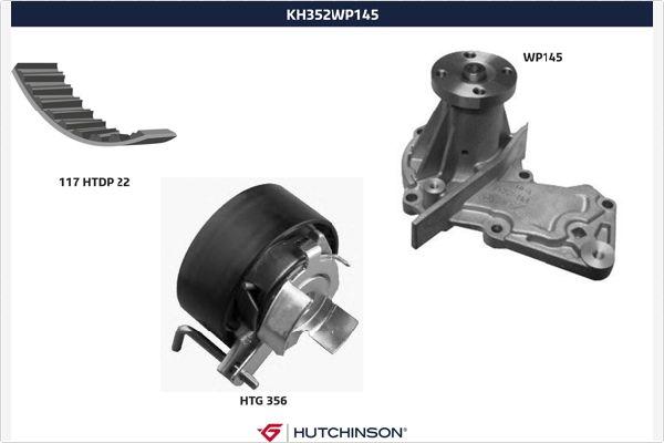 Hutchinson KH 352WP145 - Ūdenssūknis + Zobsiksnas komplekts autospares.lv