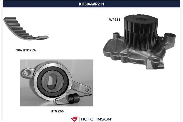 Hutchinson KH 304WP211 - Ūdenssūknis + Zobsiksnas komplekts autospares.lv